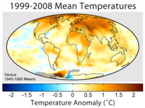 Scientific consensus shows a recent change in global temperatures