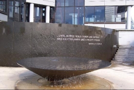 Outside the SPLC building stands this civil rights memorial