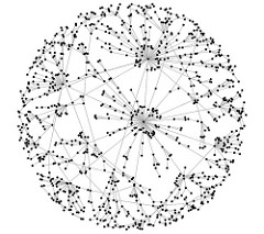 Sparse, scale-free network (image by Simon Cockell, CC)